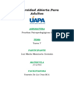 Pruebas Psicopedagógicas II - Tarea 7