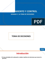 Planeamiento Y Control: Semana 4: La Toma de Decisiones