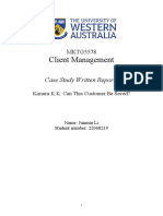 Client Management: Case Study Written Report