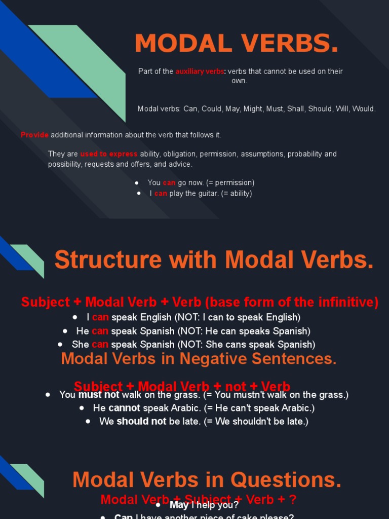 Modal Verbs for English Learners | PDF | Verb | Grammar