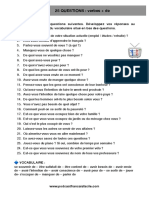 25 Questions Verbe +de PDF