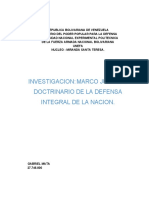 Investigacion: Marco Juridico Doctrinario de La Defensa Integral de La Nacion.