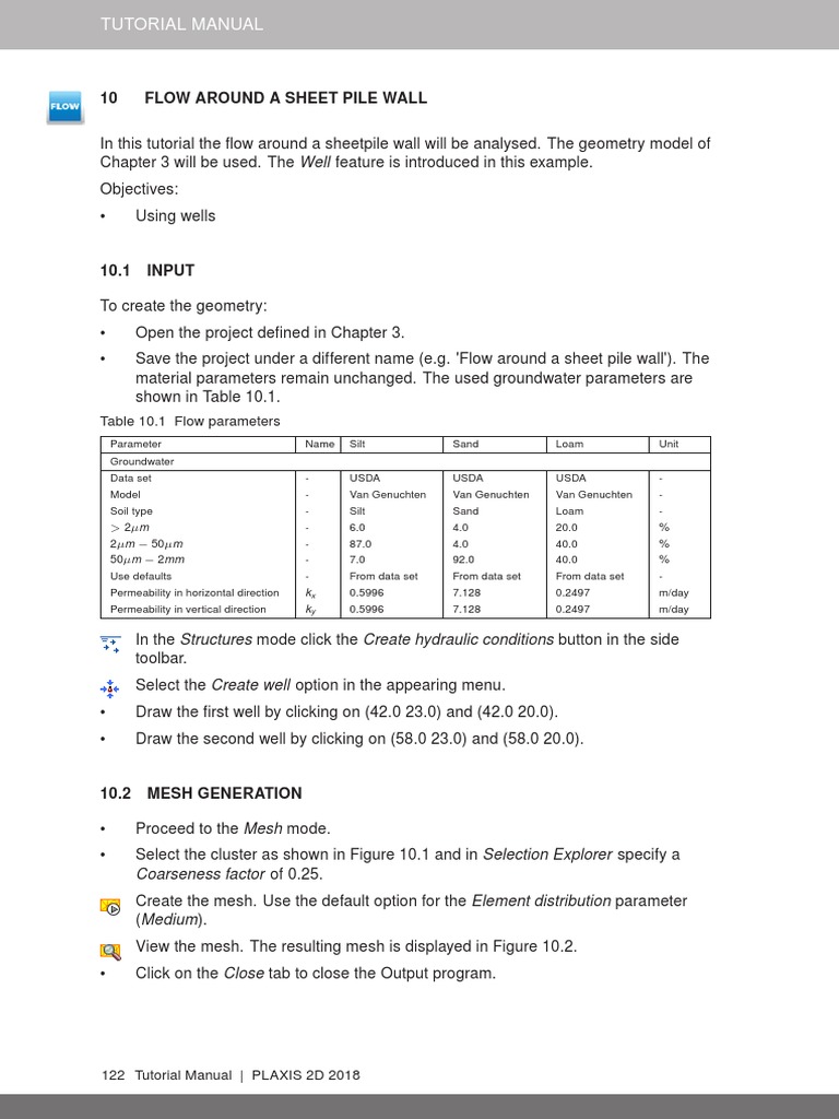 Flow Analysis Tutorial for PLAXIS 2D | PDF | Parameter (Computer ...