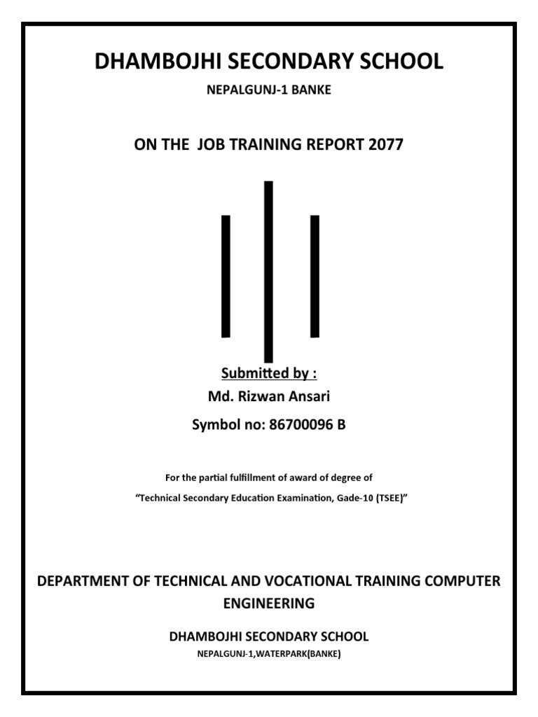 Final Report of ON The Job Training | PDF | Education Theory | Curriculum