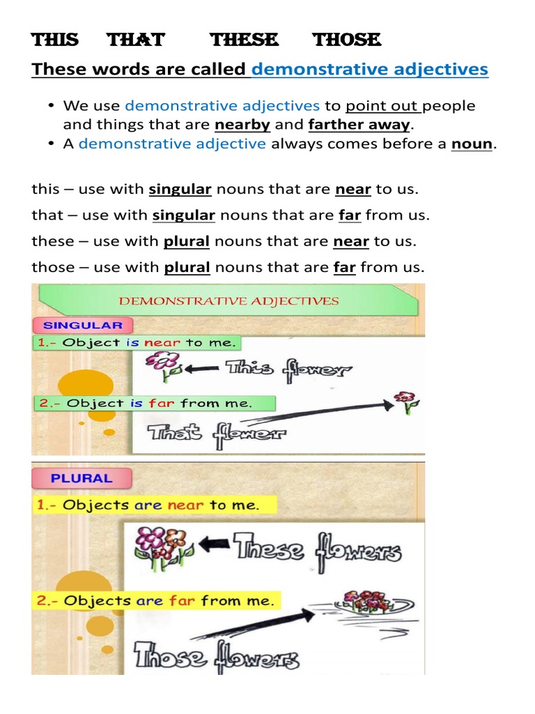 Demonstrative Adjectives Guide | PDF