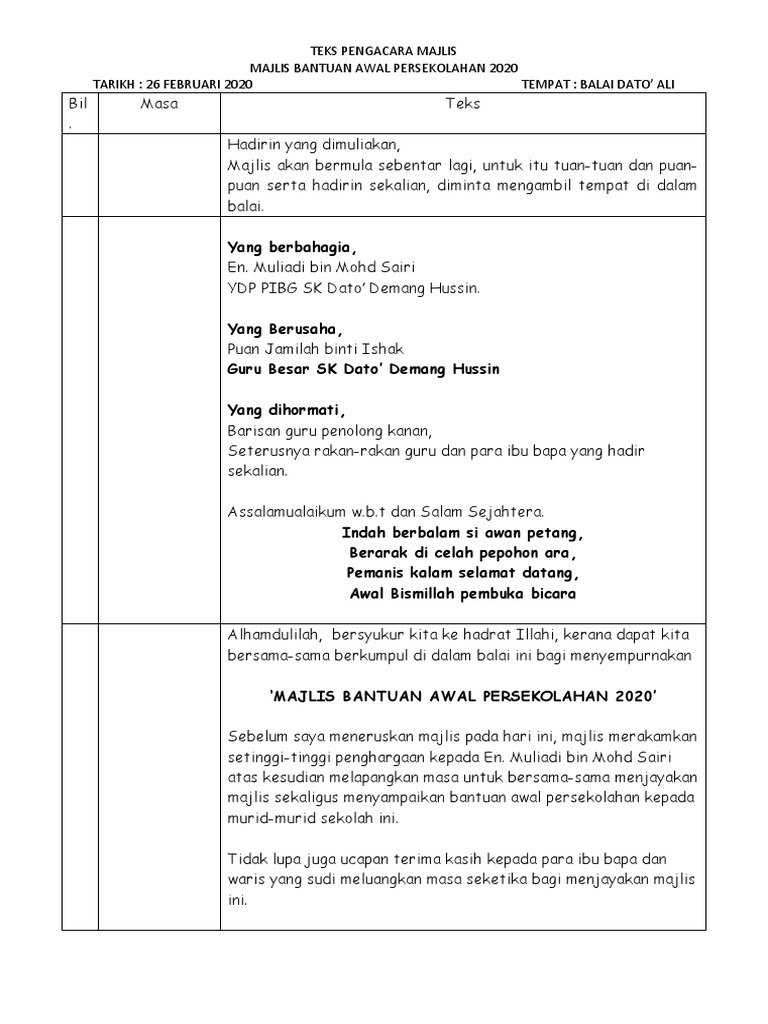 Bantuan Awal Persekolahan Pdf