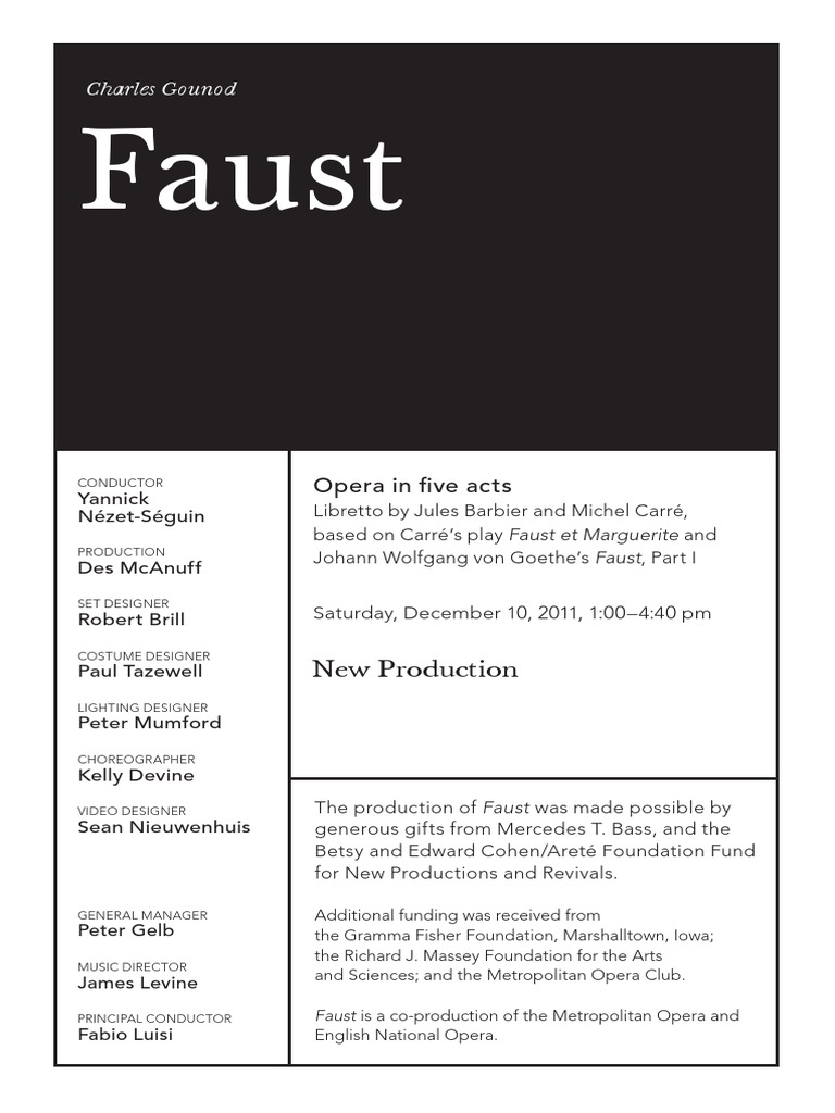 Dec 10 Faust | PDF | Charles Gounod | Vocal Musical Compositions