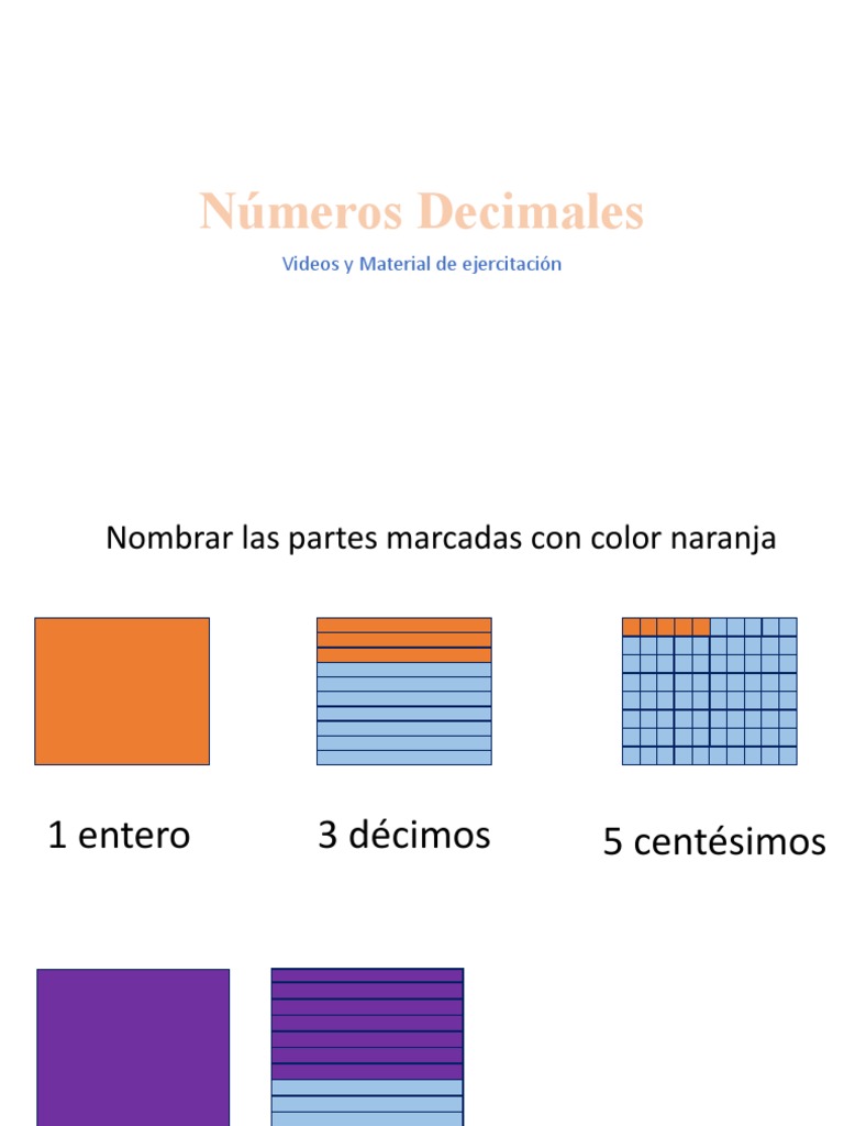 NUMEROS DECIMALES Material Concreto | PDF