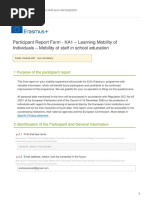 Erasmus+ Participant Report 2024 | PDF | Learning | Skill