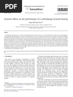 Aeration Effects On The Performance of A Turbocharger Journal Bearing