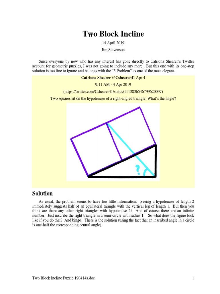Two Block Incline Solution PDF