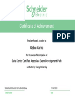 Data Center Certified Associate Exam Achievement Certificate
