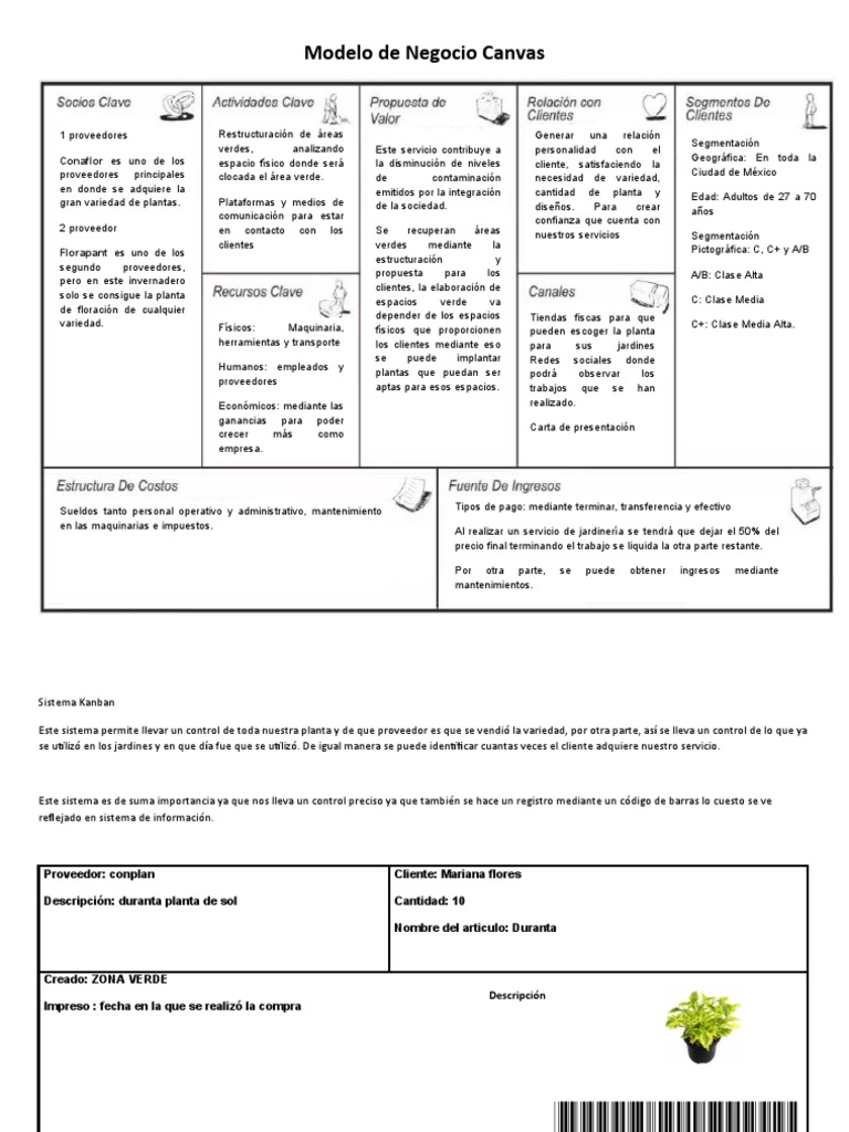 Modelo Canvas Plantilla Word | Descargar gratis PDF | Cliente | Economias