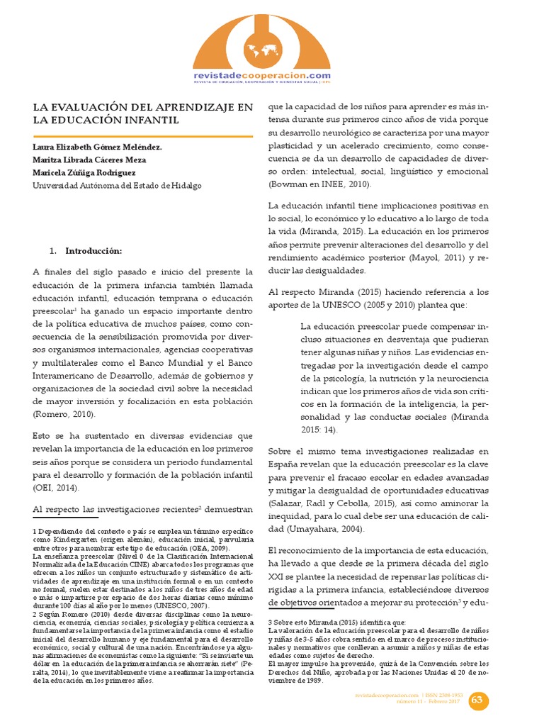 La Evaluación Del Aprendizaje | PDF | Educación de la primera infancia ...