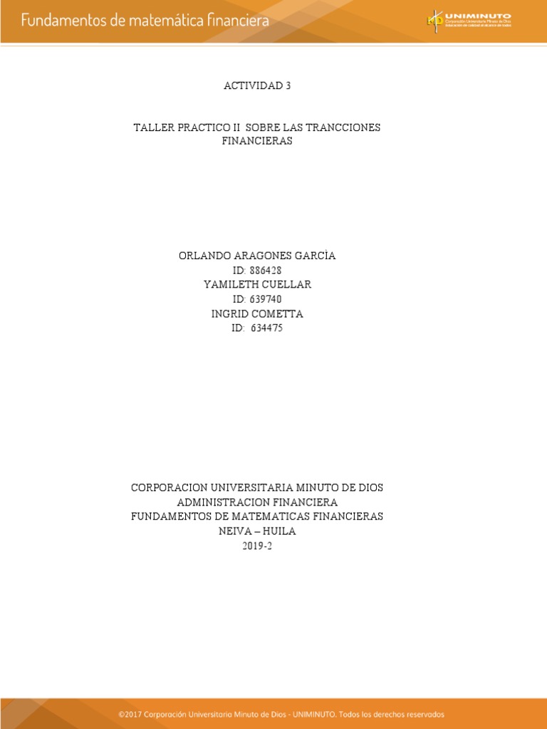 Actividad 3 | PDF | Finanzas Matemáticas | Inversiones
