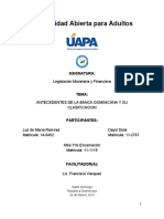 ANTECEDENTES DE LA BANCA DOMINICANA Trabajo Final