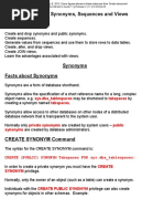 Module 15 – Synonyms, Sequences and Views