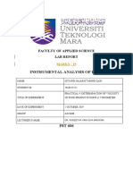 Instrumental Analysis of Food: Faculty of Applied Science Lab Report