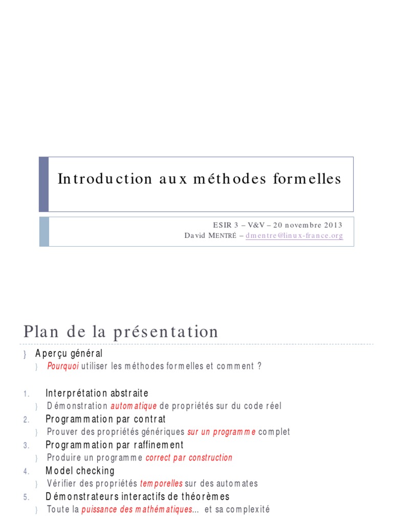 Cours Méthodes Formelles 2 | PDF | Méthode formelle (informatique ...