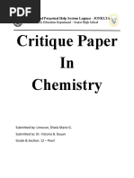 Critique Paper in Chemistry: University of Perpetual Help System Laguna - JONELTA