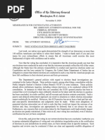 Barr Memo to DOJ on voting irregularities