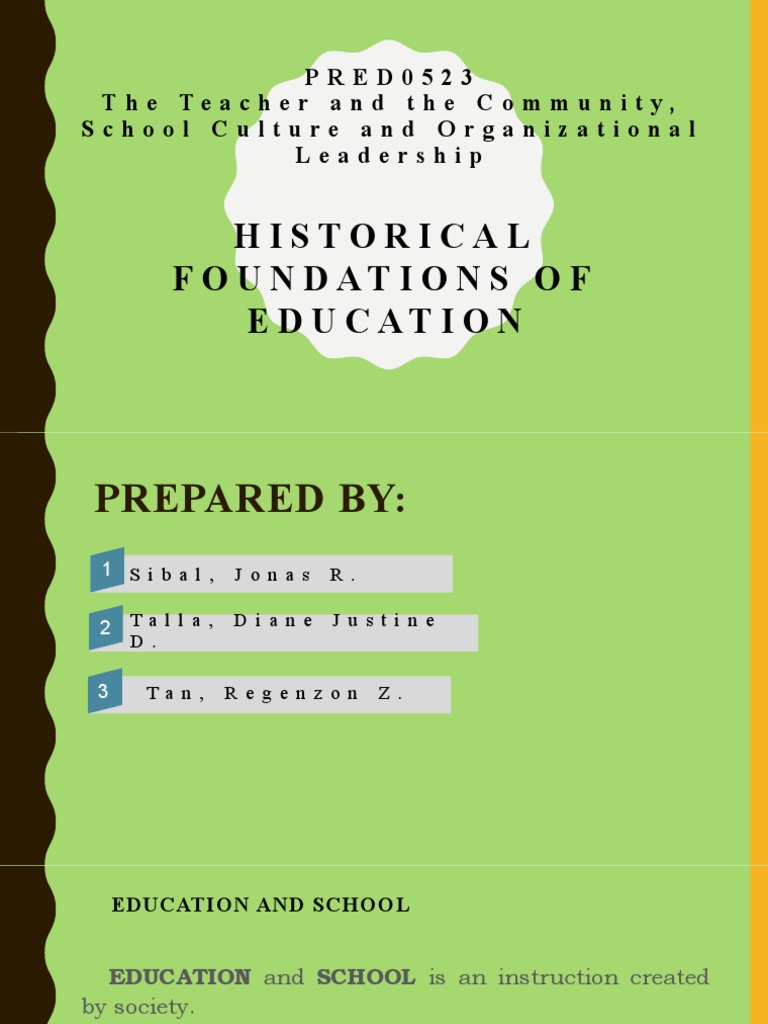 Historical Foundations of Education | PDF | Academic Degree | Thesis