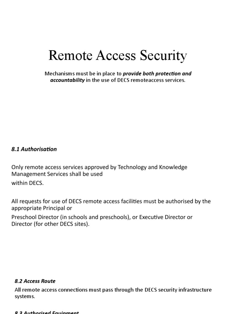 Secure Remote Access Guidelines Pdf Computers