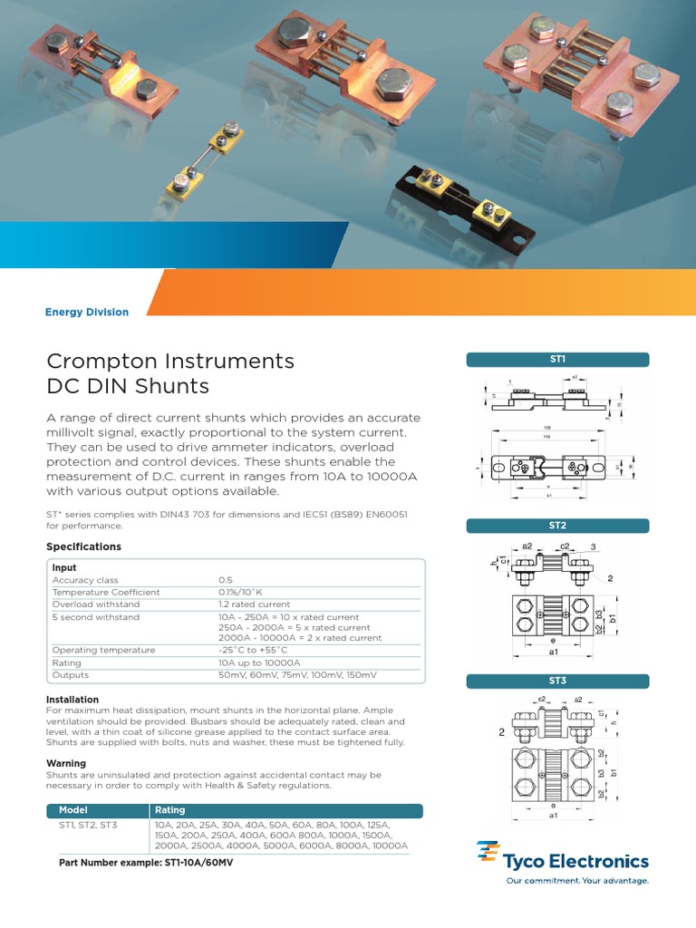 Crompton Instruments DC DIN Shunts: Energy Division | PDF | Implied ...