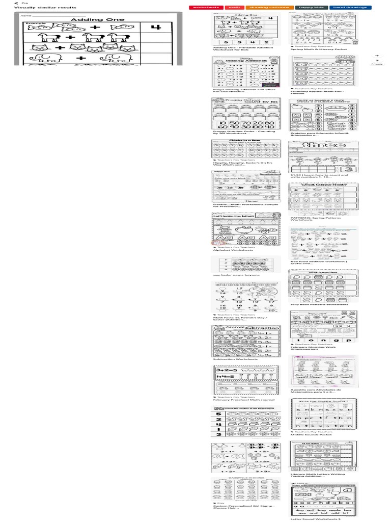 Pinterest - Adding One - Printable Addition Worksheet For Kids ...