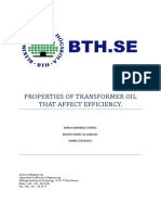 Properties of the Transformer Oil That Will Effect Properties