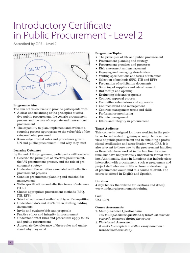 Introductory Certificate in Public Procurement - Level 2: Accredited by ...
