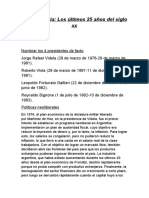 Los Ultimos 25 Años Del Siglo XX Argentina