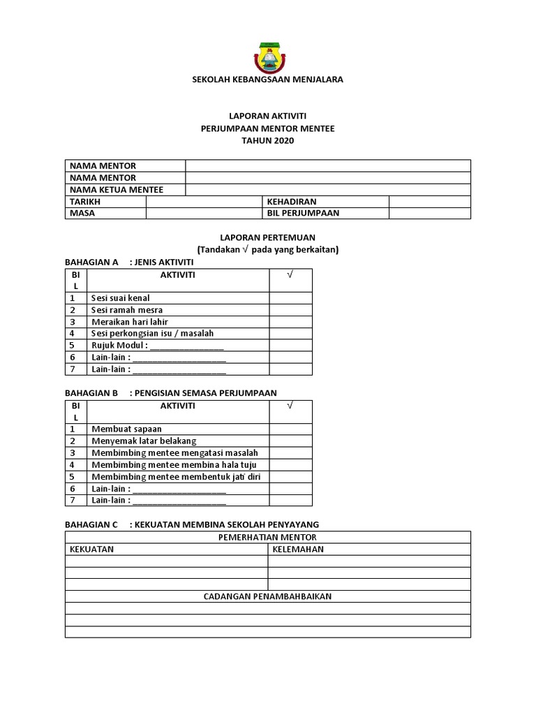 Contoh Buku Log Mentor Mentee Pdf