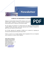 Newsletter - Company Establishment in Indonesia