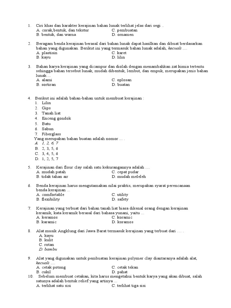 1 Ciri Khas Dan Karakter Kerajinan Bahan Lunak Terlihat Jelas Dari Segi