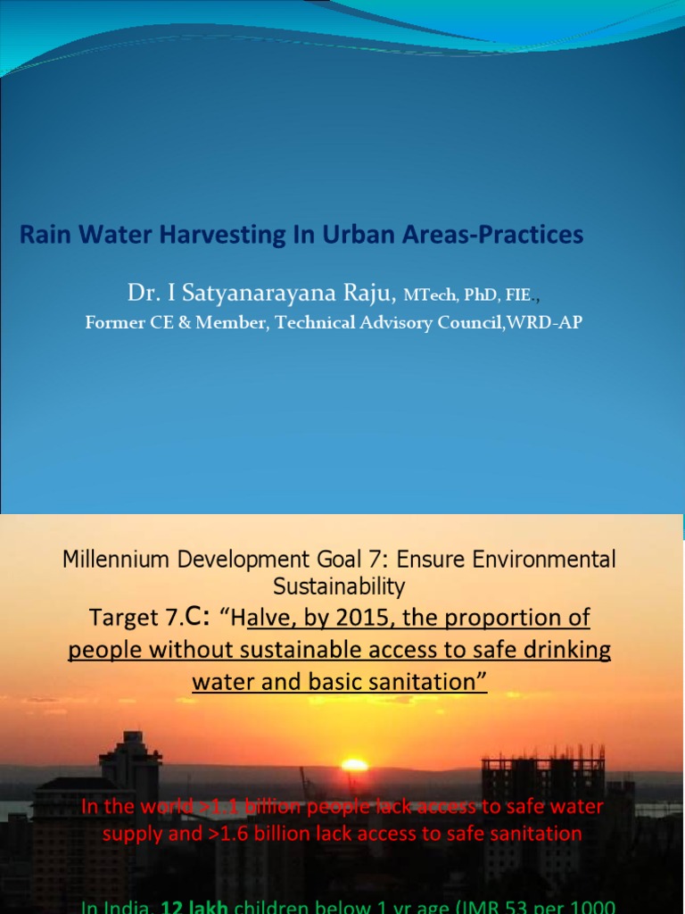 Dr. I S N Raju RWH in Urban Areas | PDF | Groundwater | Surface Runoff