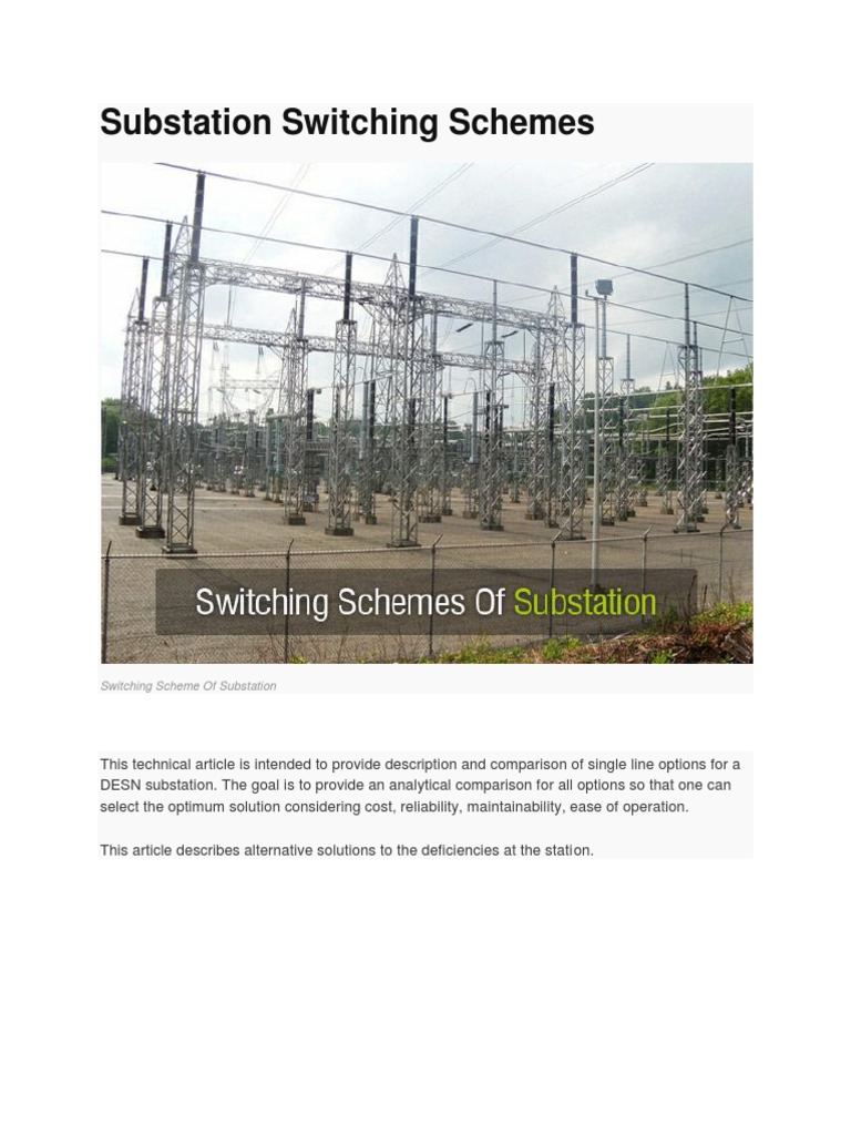 Substation Switching Schemes PDF | PDF | Electrical Substation | Components