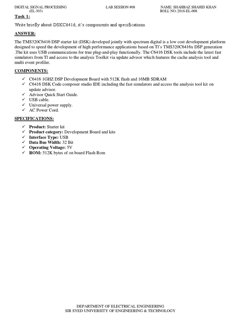 DSKC6416 DSP Kit Overview and Diagnostics | PDF