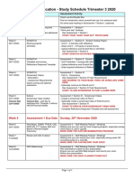 EDIT ICT in Education - Study Schedule Trimester 3 2020: Week Key Focus Assessment Activity