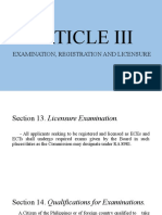 Article Iii: Examination, Registration and Licensure