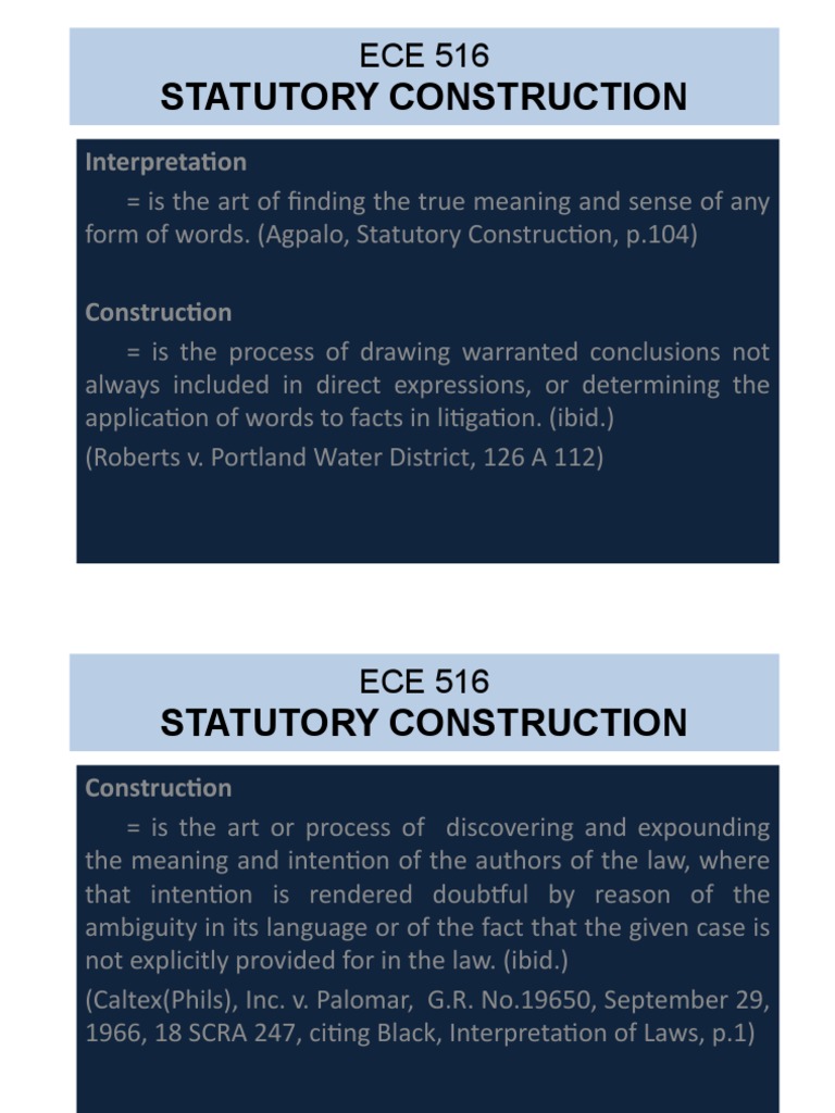 Statutory Construction Guide | PDF | Statutory Interpretation | Justice