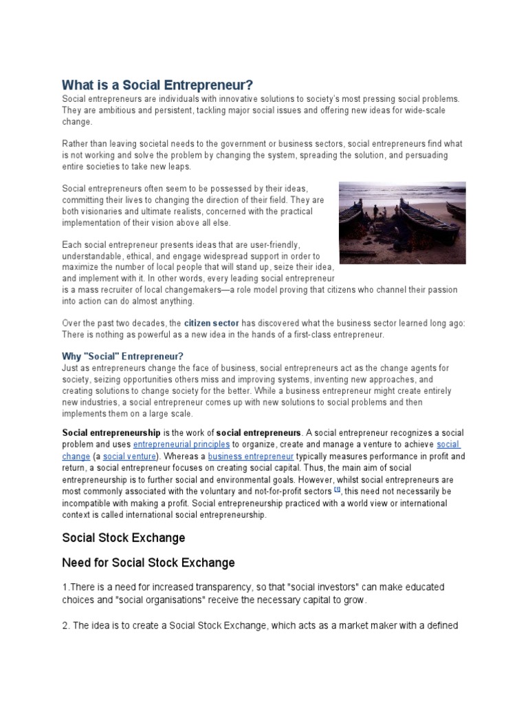 Understanding Social Entrepreneurship | PDF | Entrepreneurship | Social ...