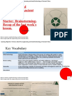 Engineering and Civilizationin Ancient China Starter: Brainstorming-Recap of The Last Week's Lesson
