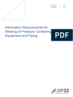Information Requirements For Welding of Pressure Containing Equipment and Piping
