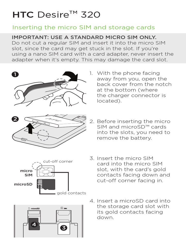 Inserting The Micro SIM and Storage Cards | PDF | Computer Architecture ...
