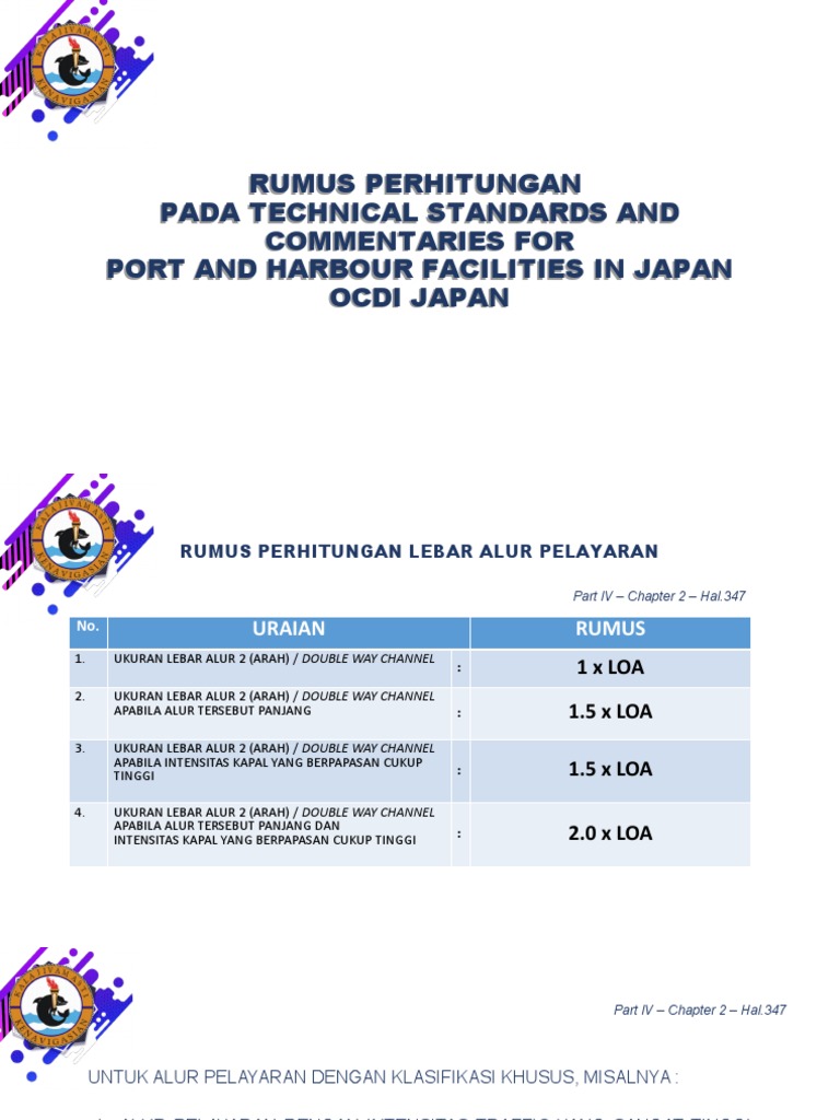 Rumus Lebar Alur Pelayaran OCDI | PDF | Sejarah