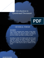 Introduction To Questioned Document: PPT by Dr. Janaki M C