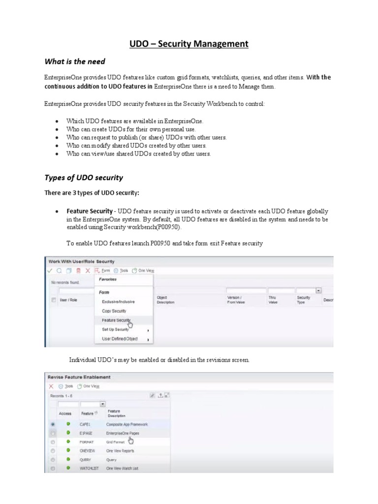 UDO Security Management in JDE 9.2 | PDF | Application Software ...
