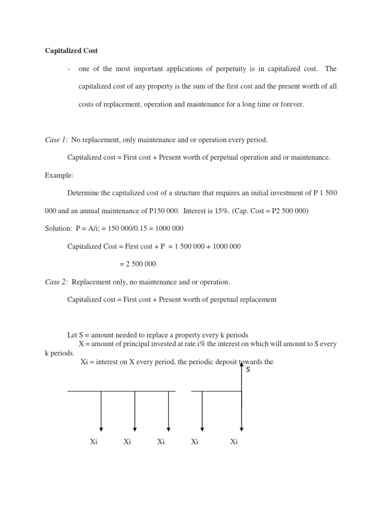 Capitalized Cost Calculation Examples | PDF | Interest | Financial Services