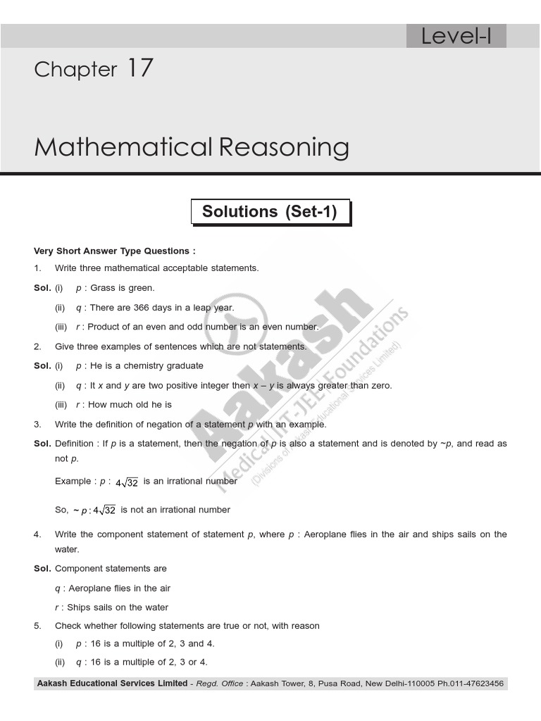 Mathematical Reasoning Examples and Solutions | PDF | Numbers | Area